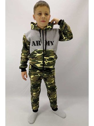 Дитячий камуфляжний костюм на блискавці (3-х нитка)