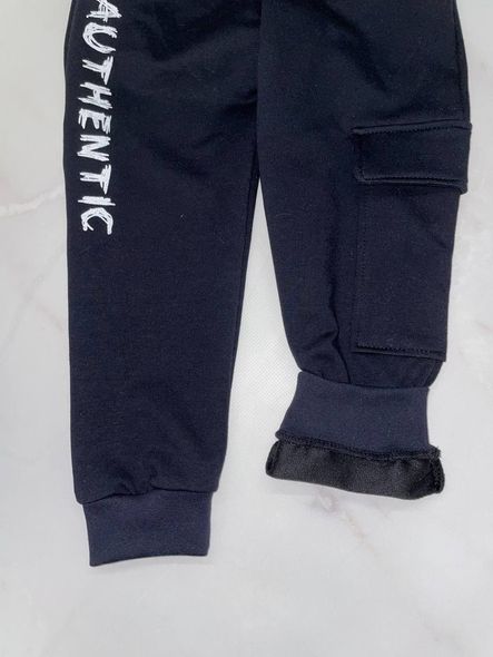 Спортивные брюки с накладным карманом 2-х нитка (тёмно-синие)30размер