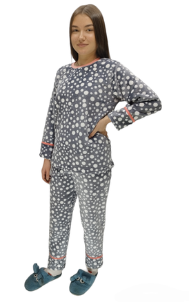 Пижама женская махровая "Горох" 48-50