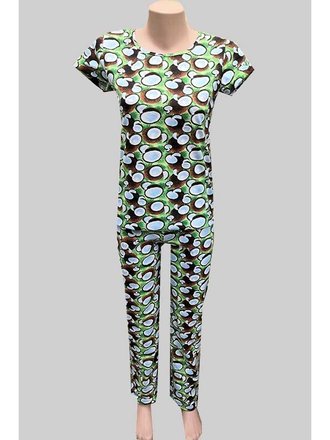 Женская пижама футболка и брюки "Экзотический кокос" размер 46-48