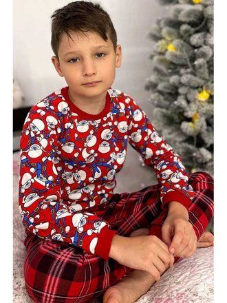 Піжама дитяча Клітина червоне начісування
