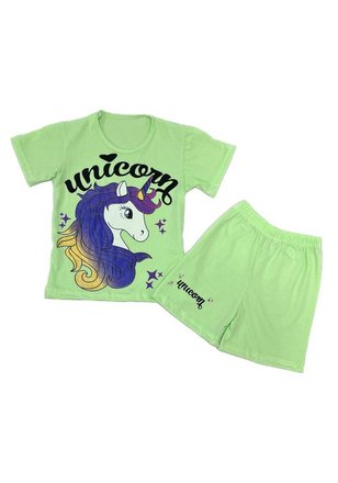 Детский летний костюм "Unicorn"  зеленый 28р