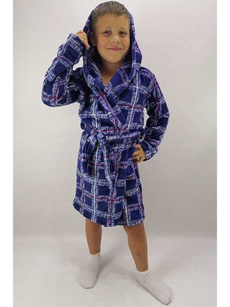Детский халат для мальчика "Kletka"