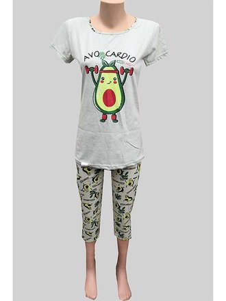 Жіноча піжама футболка і бриджі "AVOCADIO"